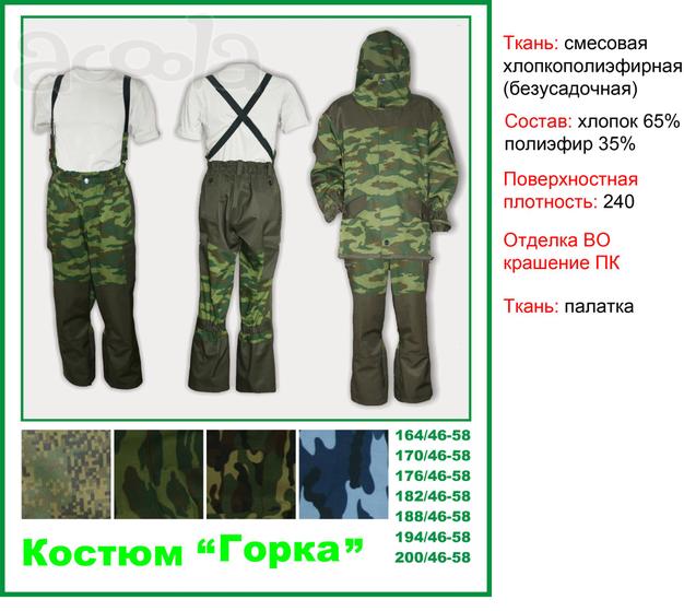 Костюм «Горка» Оптом для охоты и рыбалки